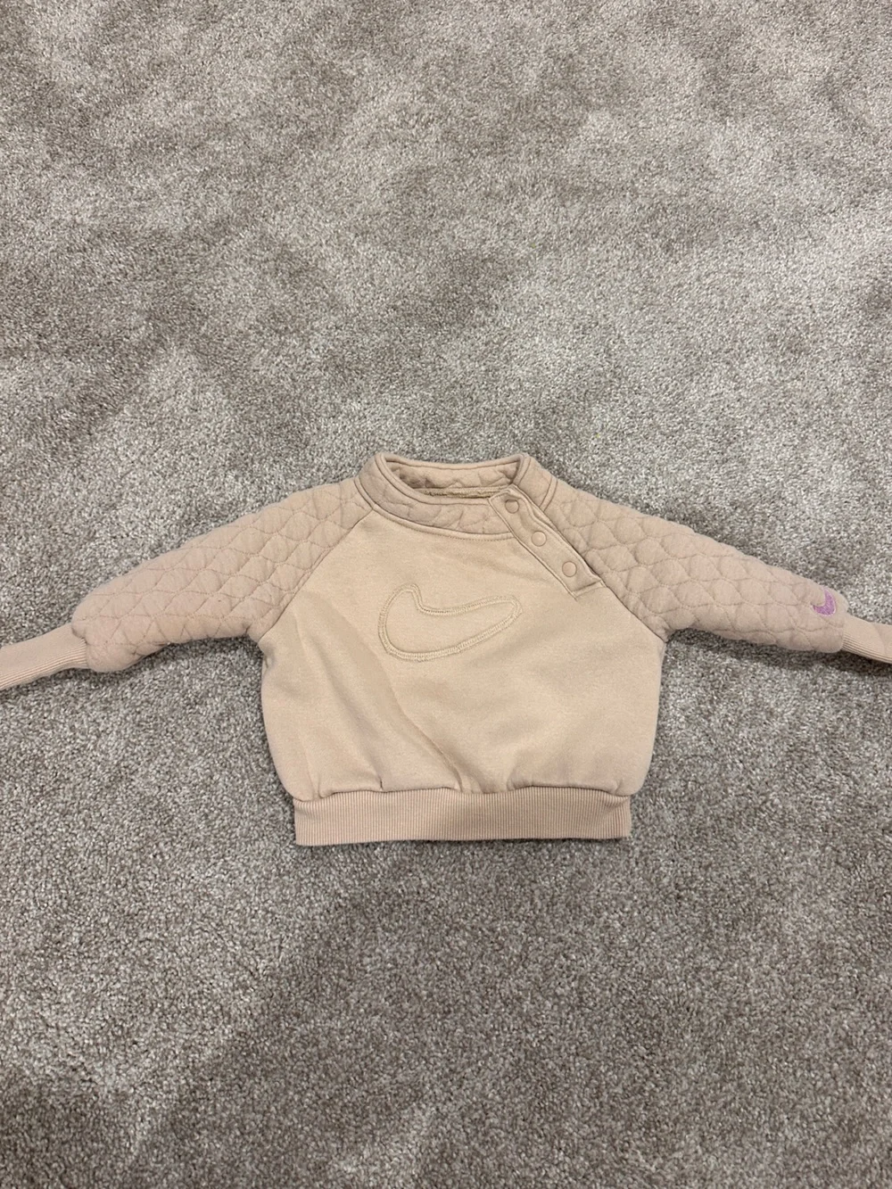 Nike Tan Quilted Baby Girl Sweatshirt & Joggers